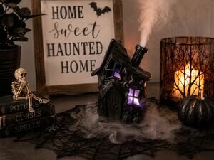 Viral Halloween Mist Maker Haunted House Lighted Spooky Tabletop Decor NIB NEW